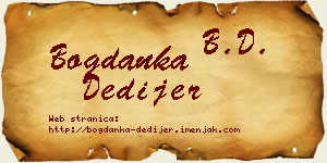 Bogdanka Dedijer vizit kartica